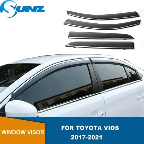 Side Window Deflector For Toyota Yaris Ativ Sedan Vios 2017 2018 2019 2020 2021 Window Visors Sun Rain Deflectors SUNZ