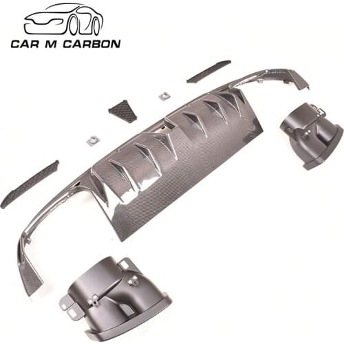 C-class W205 Carbon fiber KO style rear diffuser with exhaust tip for C class W205 C63 2014