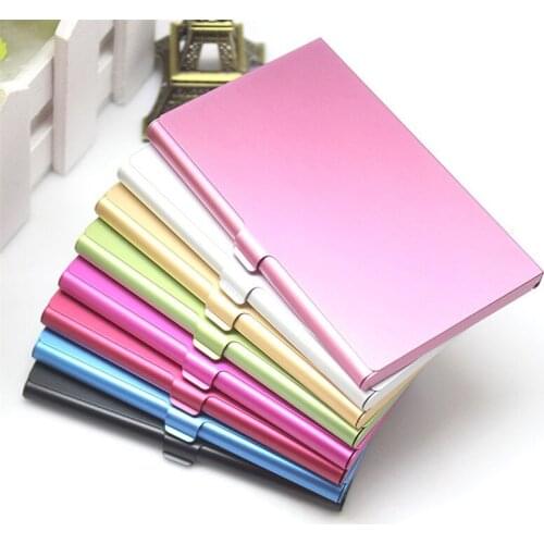 Business Card Case Metal Wallet Aluminum Mult-Card Automatic Creative Men Solid Color Anti-Theft Cover Credit Bank Holder Box