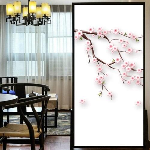 Decorative Windows Film Privacy Flower Stained Glass Window Stickers No Glue Static Cling Frosted Window Cling Tint 28