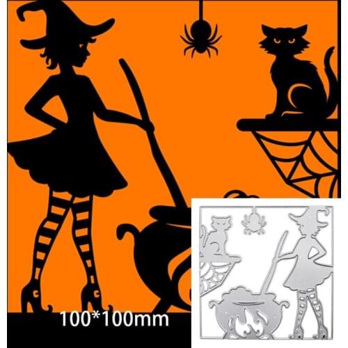 Halloween Cat Carbon Steel Cutting Dies Scrapbooking Materials DIY Album Stamp Paper Card Embossing Craft New Dies for 2021