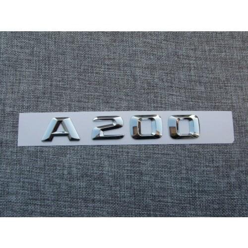 Chrome Number Letters Trunk Emblem Decal Sticker for Mercedes Benz A Class A200