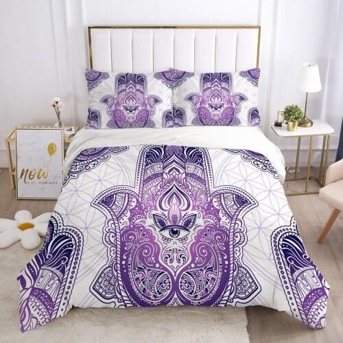 Duvet Cover Set Purple Bedding Sets Quilt Covers Pillowcases Blanket Cases Queen Full Twin Single Size 3D Bohomia Bed Linens