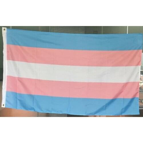 3ft x 5ft LGBT Transgender Flag Vivid Color and Pink Blue Rainbow with custom your text banner flag