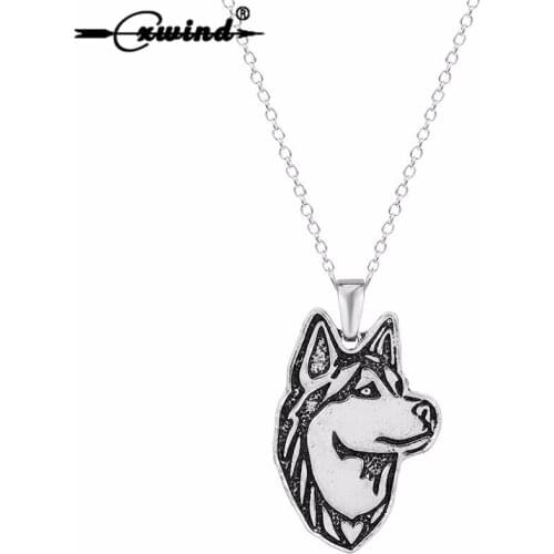 Cxwind Hot Sale Siberian Husky Pendants and Necklaces for all the Dog Pet Lovers Chain Necklace Fashion Jewelry for women Gift