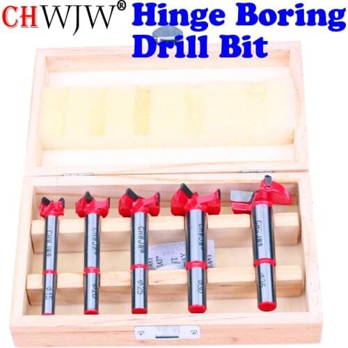 5pc Forstner Tips Hinge Boring Drill Bit Set for Carpentry Wood Window Hole Cutter Auger Wooden Drilling Dia 15 20 25 30 35mm