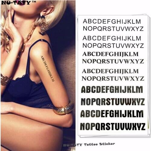 Nu-TATY Temporary Body Art Free Spelling Letters Flash Tattoo Sticker 10*17cm Waterproof Tatoo painless Henna selfie tattoo