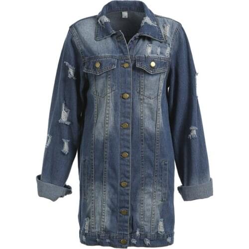 Autumn Turn-down Collar Long-Sleeved Jacket for Women Casual Blue Fashionable Women Coats