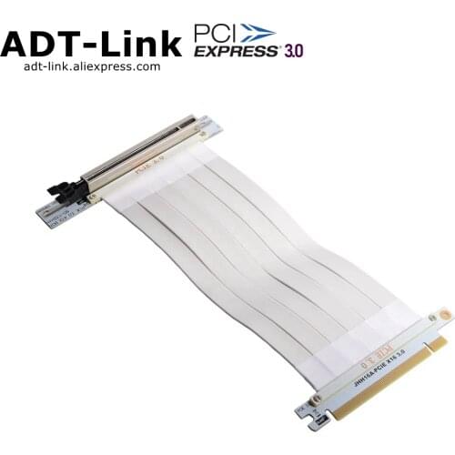 White PCIe Riser Cable, 3.0 x16 PCI Express Riser Extender, 90 Degree GUP Riser Cable for Graphics Card Vertical Mount Updated