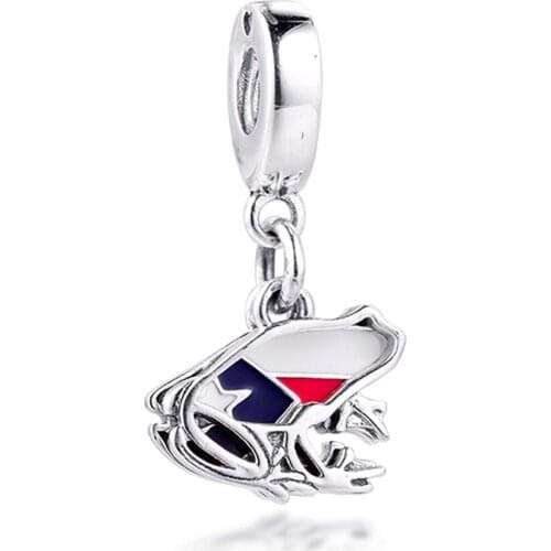 QANDOCCI Fits Pandora Bracelet Puerto Rico Frog Dangle Charm For Jewelry Making Silver 925 Original Bead