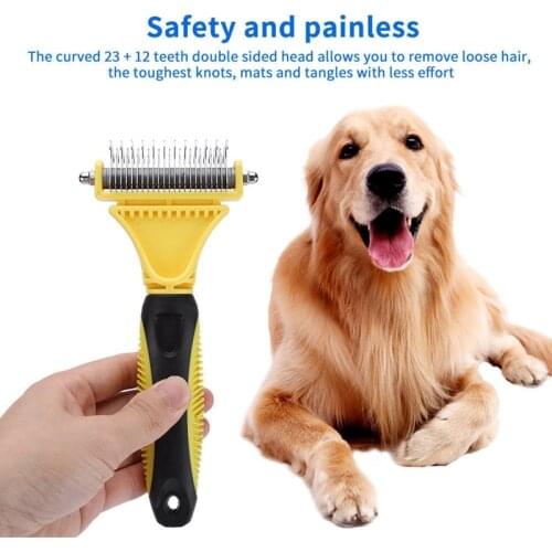 Hair Removal Comb for Dogs Cat Detangler Fur Trimming Deshedding Brush Grooming Tool Pet Supplies