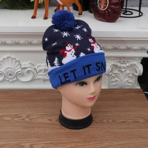 Christmas Scarf Hat LED Luminous Men Children Autumn Winter Warm Knit Scarf Hat Dance Party Decoration Birthday Holiday Gift