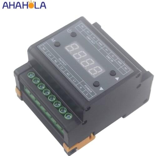 Triac 110v 220v dmx dimmer controller for single color lamps trailing edge dimming output 3 channel max 660w