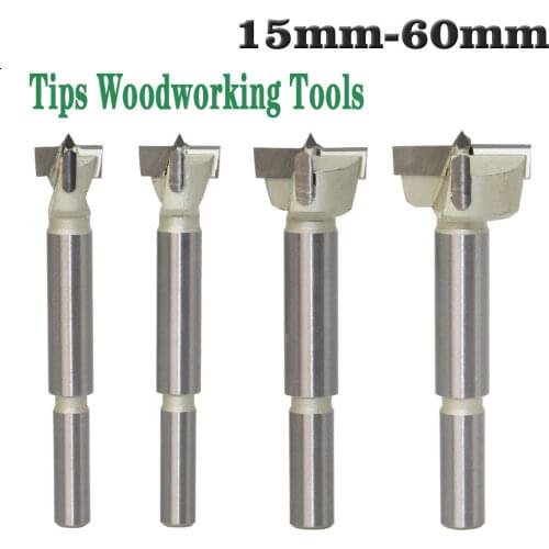 1pcs 15mm-60mm Forstner tips Woodworking tools Hole Saw Cutter Hinge Boring drill bits Round Shank Tungsten Carbide Cutter 16mm