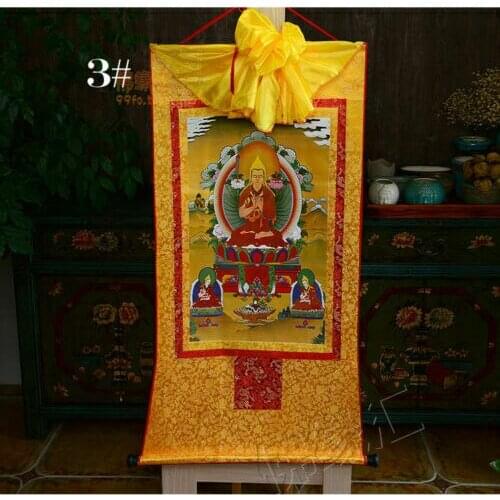 Tibetan Buddhist Buddha Silk Gild Thangka Thanka Tsongkhapa Tsong Khapa 85CM