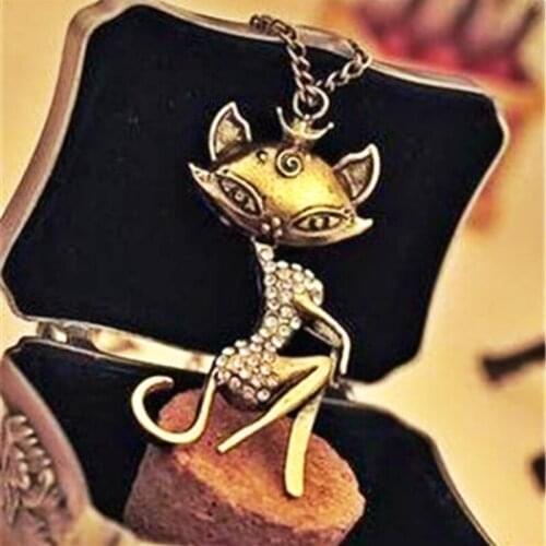 VAKKI Fashion Exquisite Small Sexy Fox The Charm Necklace Sweater Chain Necklace