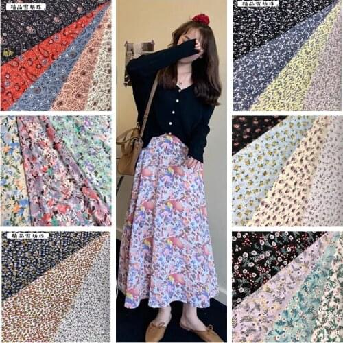 Pearl Chiffon Floral Fabric Dress Shirt DIY Garment Material 2020 Spring and Summer New Popular Models