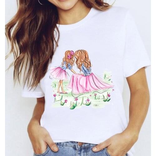 Woman tshirts 2021 Mather And Daughter graphic woman tshirt Fashion Top Female Summer T-shirt Short Sleeve t-shirt femme