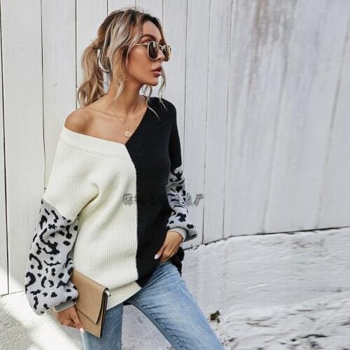 2021 Autumn Winter Sweater Woman Knit Pullover Female Jumper Casual V Neck Sweater Woman Argyle Sweater