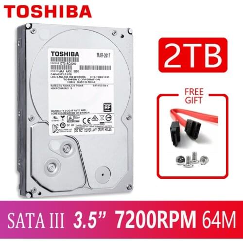 TOSHIBA 2TB Hard Drive disk 2TB 2000GB Internal HDD HD 7200RPM 64M SATA3 3.5" for Desktop Computer PC