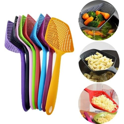 1PC Filter Cooking Shovel Vegetable Strainer Scoop Nylon Spoon Strainer Scoop Colander Leaking Shovel Kitchen Accessories