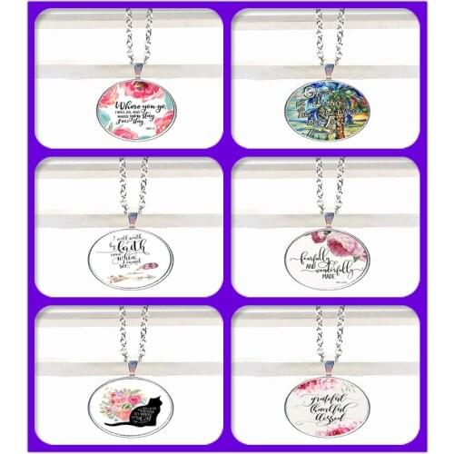 2020 New Fashion Bible Verses Necklace Glass Dome Pendant Scripture Quote Necklaces For Christian Faith Jewelry Gifts