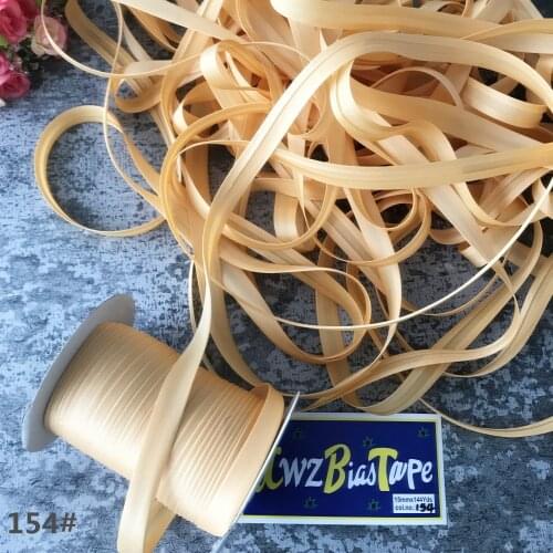 25yards/roll Polyester 5/8"(15mm) Satin Bias Tape Bias Binding Solid Color For DIY Garment Sewing And Trimming