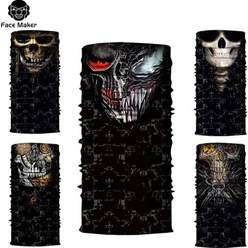 3D Bandana Mascarillas Venom Neck Gaiter Cycling Face Mask Hiking Scarves Headband Winter Balaclava Bufanda Hombre Punisher Mask