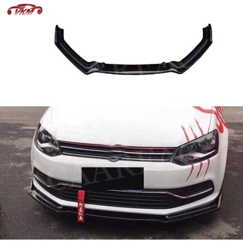 ABS Front Bumper Lip Spoiler Splitters For Volkswagen VW Polo 2014 -2018 3 PCS Chin Anti-impact Shovel Guard