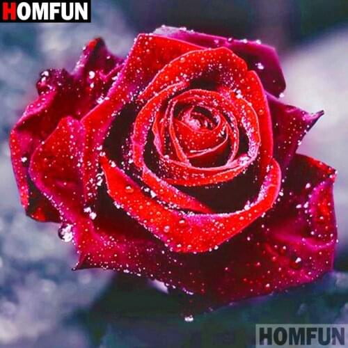 HOMFUN Diamond Embroidery DIY Diamond Painting Cross Stitch Kit "Rose flower" 5D Needlework Diamond Home Decoration A27238