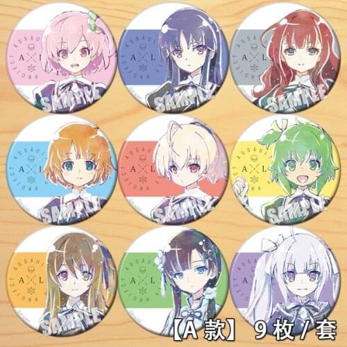 Anime Assault Lily BOUQUET Figure Badge Round Brooch Pin Gifts Kids Collection Toy