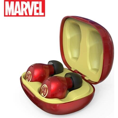 Marvel Certified Bluetooth V5.0 Earbuds Iron Man TWS Wireless Stereo Earphones Support Linking Two Mobile Phone Captain America