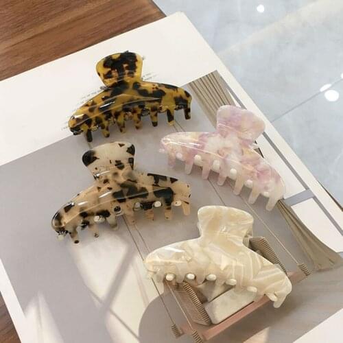 Large Accetate Leopard Print Acrylic Hairpins Hair Clip Crab Hair Claws For Women Girl Hair Accessories Headdress Headwear