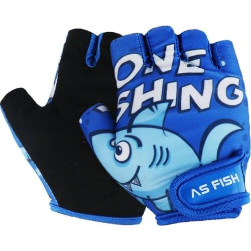 Childrens Balance Car Cycling Gloves Kids Printed Cartoon Lycra Breathable Anti-skid MTB Half-finger Outdoor Cycling Gloves