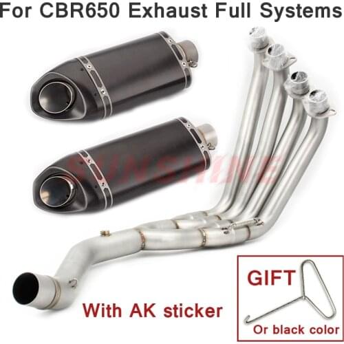 For HONDA CBR650F CBR650R CBR650 CB650F Exhaust Motorcycle Full Systems Motorcross Escape Moto Front Pipe Modified Muffler Link