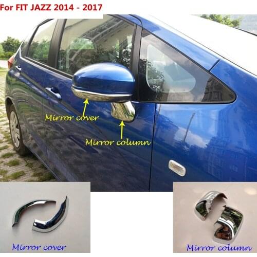 For Honda Fit jazz 2014 2015 2016 2017 decoration Car accessories rear view Rearview Side glass Mirror Cover trim frame 2pcs