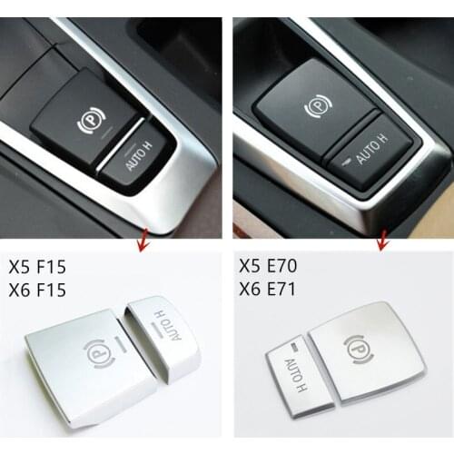 AUTO H Electronic Handbrake Buttons P File Sequins Decoration Cover Trim For BMW X5 E70 F15 X6 E71 F16 Car Styling Interior