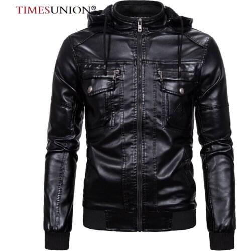Leather Jacket Men Winter Warm Thick Europe Size S-3XL Punk Faux Leather Jackets Motorcycle Retro Jacket Outerwear Coats