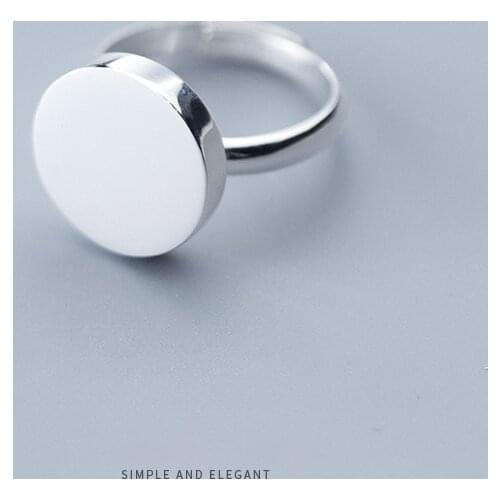 Modian Fashion Geometric Round Finger Rings for Women Authentic 925 Sterling Silver Simple Wedding Free Size Ring Fine Jewelry