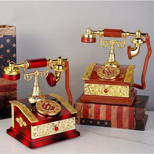 Nordic Retro Old Dial Telephone Music Box музыкальная шкатулка Creative Home Decoration Ornaments Birthday Gift Typewriter