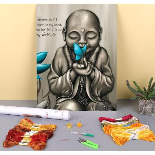 Religious Buddha Printed Canvas 11CT Cross Stitch Kit DIY Embroidery DMC Threads Painting Craft work Hobby Jewelry