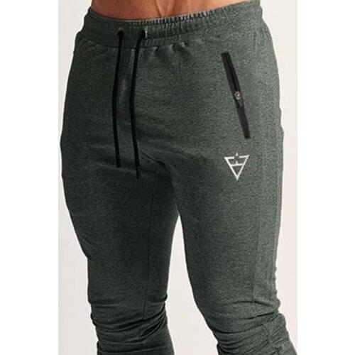 2021 new muscle fitness running training sports cotton trousers mens breathable Slim beam mouth casual health pants