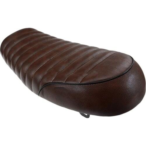 New High quality Brown Motorcycle Retro Vintage Flat Brat Seat Cafe Racer Saddle For GN CB200 CB350 500 750 SR400 SR500 XJ XS KZ
