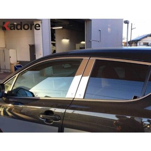 For Toyota C-HR CHR 2016-2019 Stainless Steel Window Frame Trims Center Pillars Pillar Covers Moulding Trim Accessories