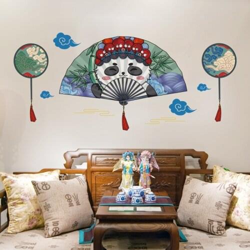 Panda Wall Sticker Chinese Style Living Room Bedroom Home Office Decor DIY Room Decoration Removable Wallsticker Art