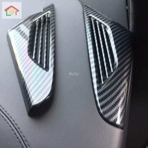 For Tesla Model X 2016-2020 Front Upper Air Condition Vent Outlet Cover Trim Carbon Fiber Decoration Inner Car Accessories