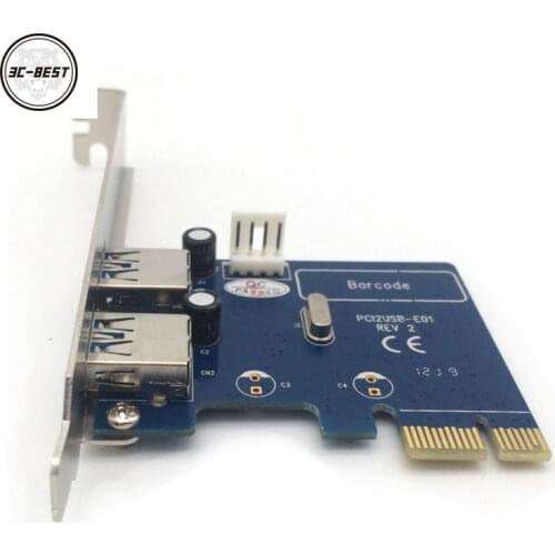 PCIE PCI Express USB 3.0 Riser Card PCIE to 2 Port USB 3.0 Adapter Converter Card With Low Profile Bracket For PC