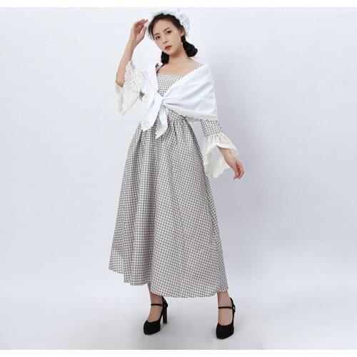 Shawl Dress Mid-length Woman Summer Striped Plaid Retro Casual Simple Style Party Stage Performance