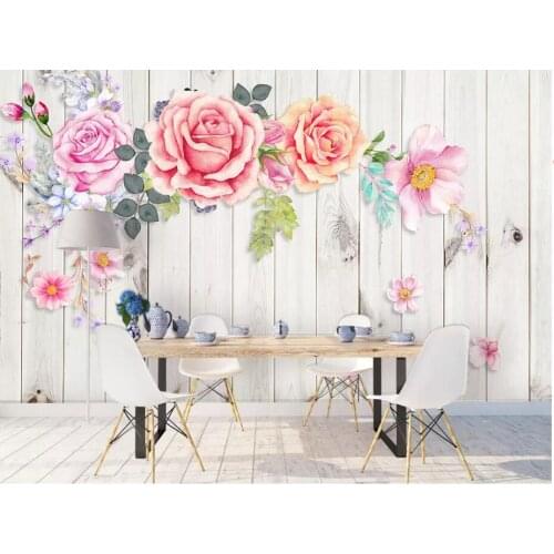 Custom photo mural 3d wallpaper Flowers wood grain modern background wall home decor 3d wall murals wallpaper for living room