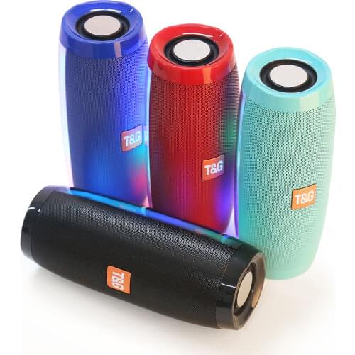 Portable Speakers Bluetooth-compatible Column Wireless Speaker Powerful High soundbar Outdoor Bass HIFI FM Radio with LED Light